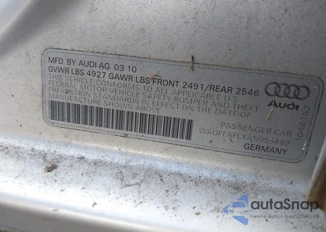 2010 Audi A4 2.0T Premium из США, поврежденный, VIN WAUFFAFLXAN055492